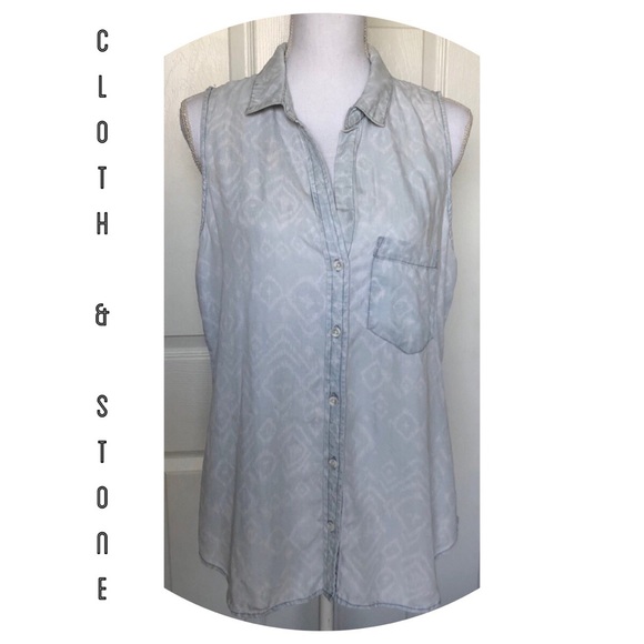 Cloth and Stone Sleeveless Button Top Size Large - Picture 2 of 8